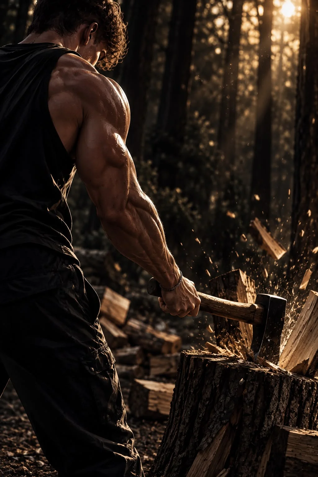 Holz hacken beim funktionellen Krafttraining